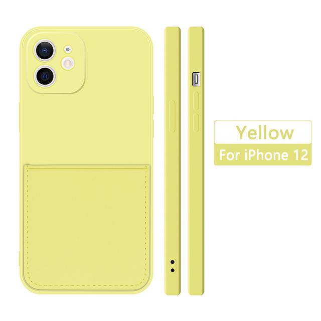 Funda Für Iphone 11 12 13 Mini 14 Pro Max Silikon Fall Flüssigkeit Karte Slot Halter Abdeckung Für Iphone Xr xs X 6 7 8 Plus Se 2022 2020