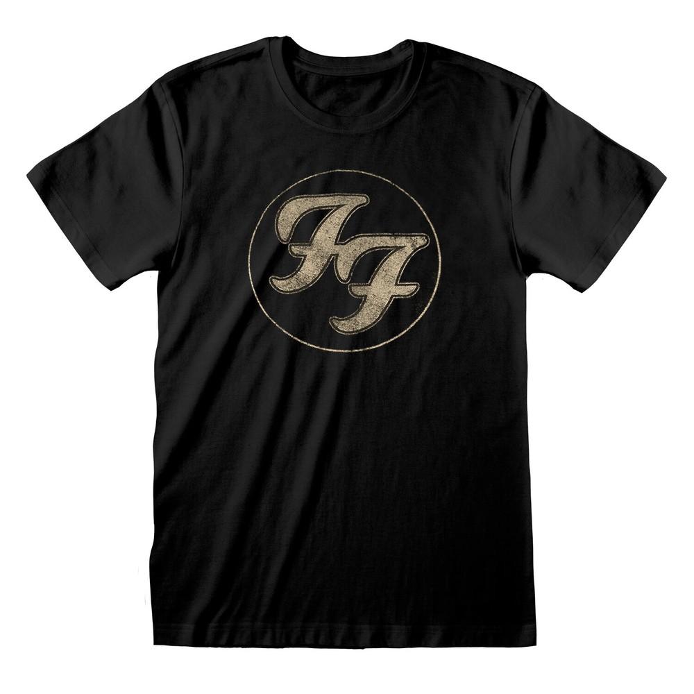 Официальная футболка Foo Fighters FF Золотой логотип Потертая Дэйв Грол Новая S - XXL S