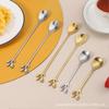 SeraphinaT Stainless Steel Leaf Spoon Coffee Honey Bird's Nest Lotus Root Flour