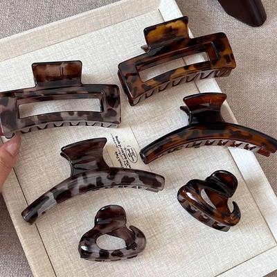 2025 Schildpatt Retro Große Haarkralle: Eleganter High-End Haarklammerhai für Damen