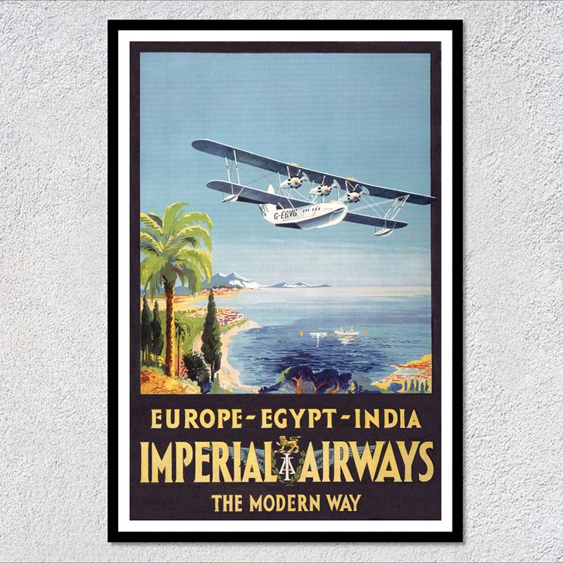 Retro Airways Flights Poster Vintage Aviation Wall Art Print Flying Machines Canvas Painting Pictures for Home Decoration