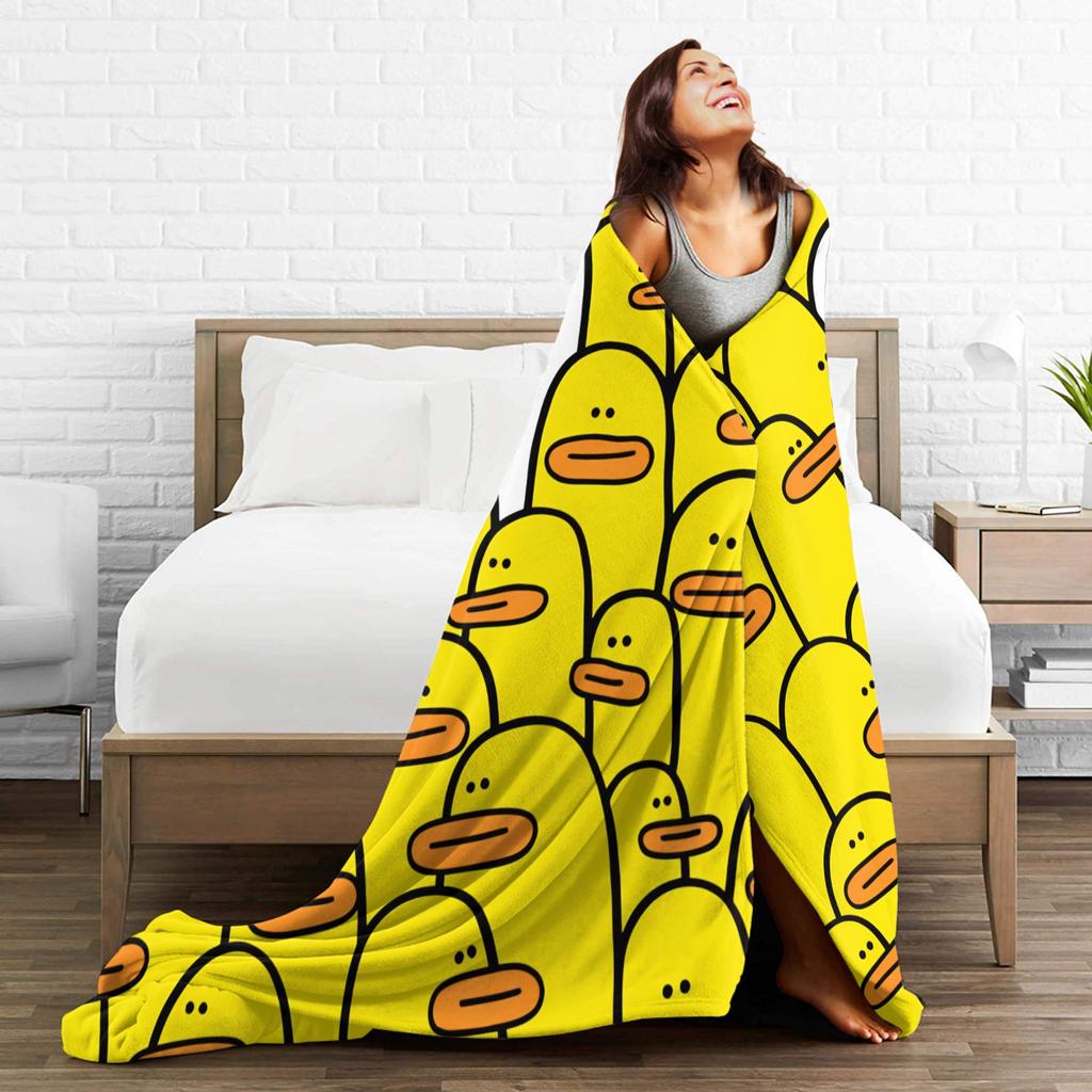 Cute Cartoon Duck Blanket Super Soft Fashion Plush Throw Blanket For Children Couch Bed Flannel Bedspread Bed Cover