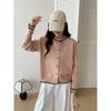 Autumn and winter new lace neckline lace-up sweater jacket women's knitted cardigan soft waxy short top