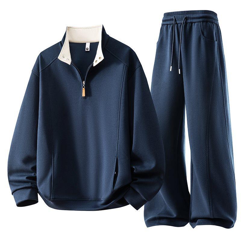 

Spring Autumn Casual Sportwear Men s Hoodie Pants Set Men Women Round-neck Sweatshirts and Jogging Pants Two-Piece 6XL