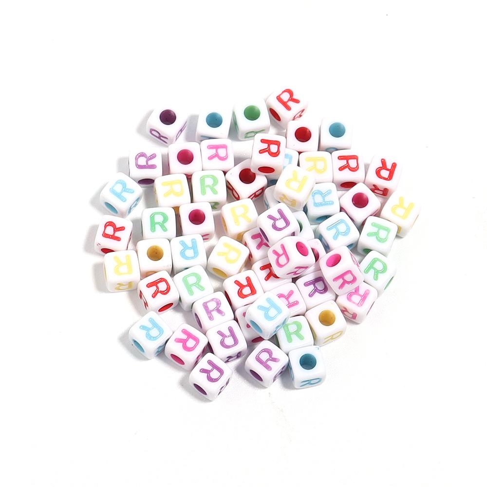 100pcs/lot  A-Z Acrylic Letter Bead Square Loose Spacer Alphabet Beads for DIY Bracelet Necklace Jewelry Making Supplies
