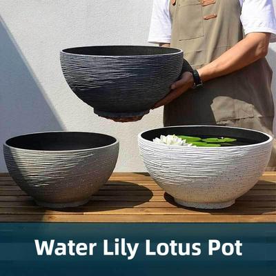 Copper Coin Grass Money Grass Flower Pot Plastic Imitation Stone Extra Large Bowl Lotus Pot Non-porous Water Lily Lotus Pot