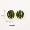 Elegant Enamel Drip Oil Stud Earrings: S925 Silver Needle, Gold-Plated Copper, Autumn/Winter Color Block Design for Women