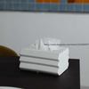 Nordic Light Luxury Striped Ceramic Tissue Box Ornament Tissue Storage Box Creative Design Sense Home Tea Table Decoration