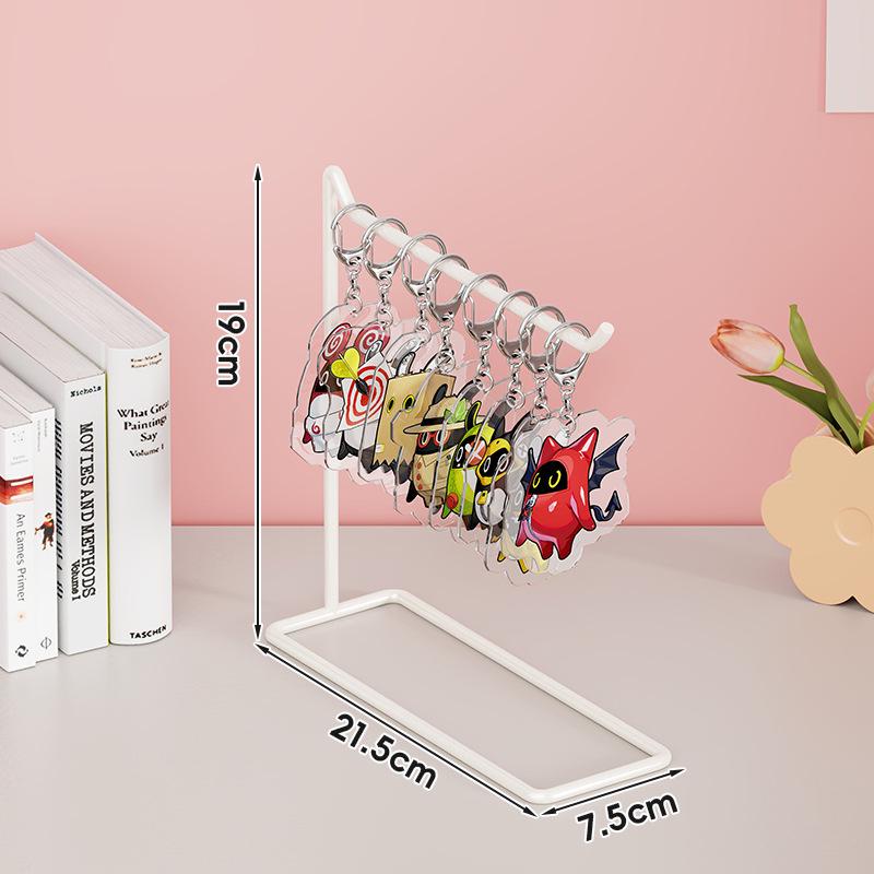 Keychain Jewelry Display Stand - Small Accessories Rack for Earrings, Bracelets, and Necklaces