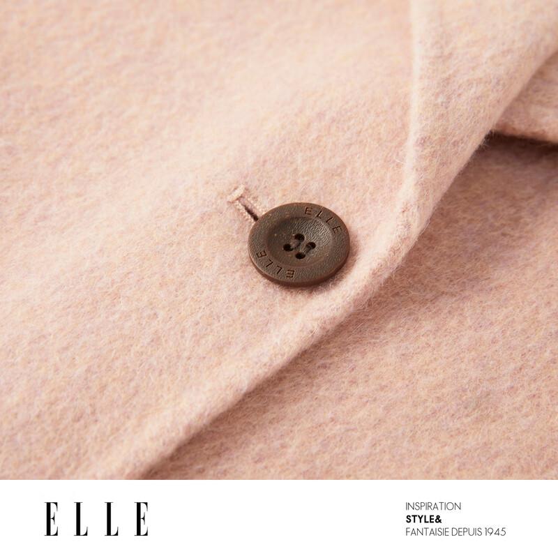 ELLE Women's 100% Lamb Wool Double-Faced Coat