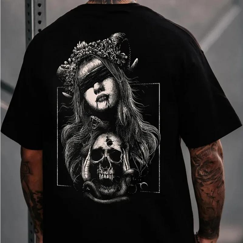 Men'S Summer 100% Cotton Casual Short-Sleeved T-Shirt Paired With A Large Breathable Y2K Top Street Wear Harajuku T Shirt Top