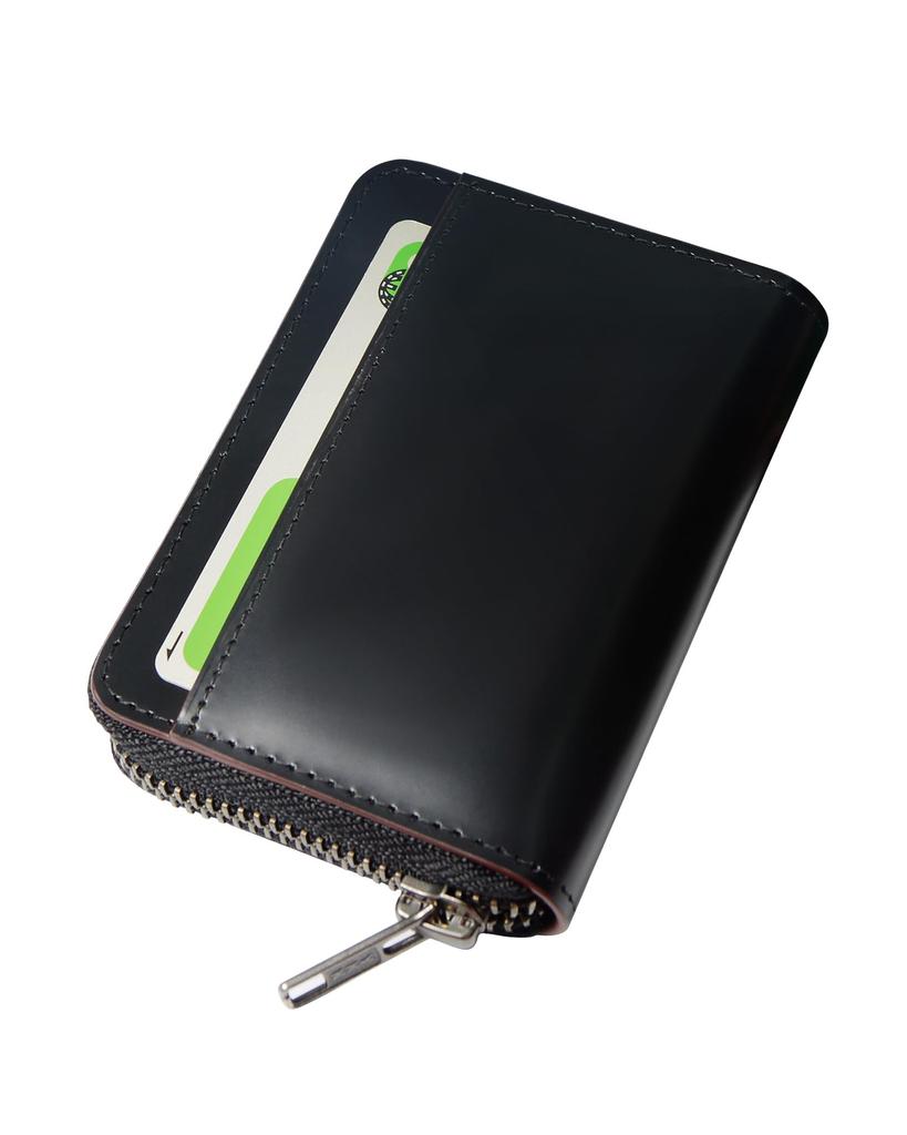 LUOLUO Credit Card Case Tochigi Leather Card Case Card Holder Skimming Prevention Genuine Leather Large Capacity Bellows Coin Case YKK Zipper Red