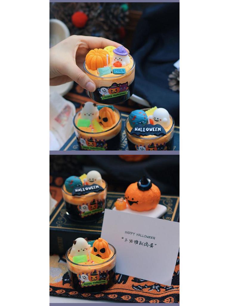 Halloween Ghost Pumpkin Scented Candle Ornament for Festive Atmosphere