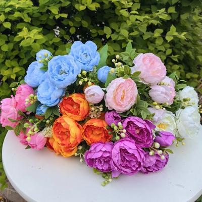 7 Heads Small Peonies Mini Decorative 6 Colors Natural Fake Persian Rose Flowers  Home Decorative