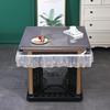 ZISIZ PVC Transparent Draped Edge Heated Table Cover