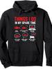 Unisex Hoodie, Unisex RC Car Racing Hoodie - "What I Do In My Spare Time" Pattern with Off-Road Vehicle And Nitro Fuel Design, Loose Fit Pullover Swea