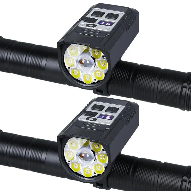 Bike Light 1000LM Brightness Built-in Battery Type-C Charging Durable ABS Body IPX4 Waterproof Compact 9LED Bike Light