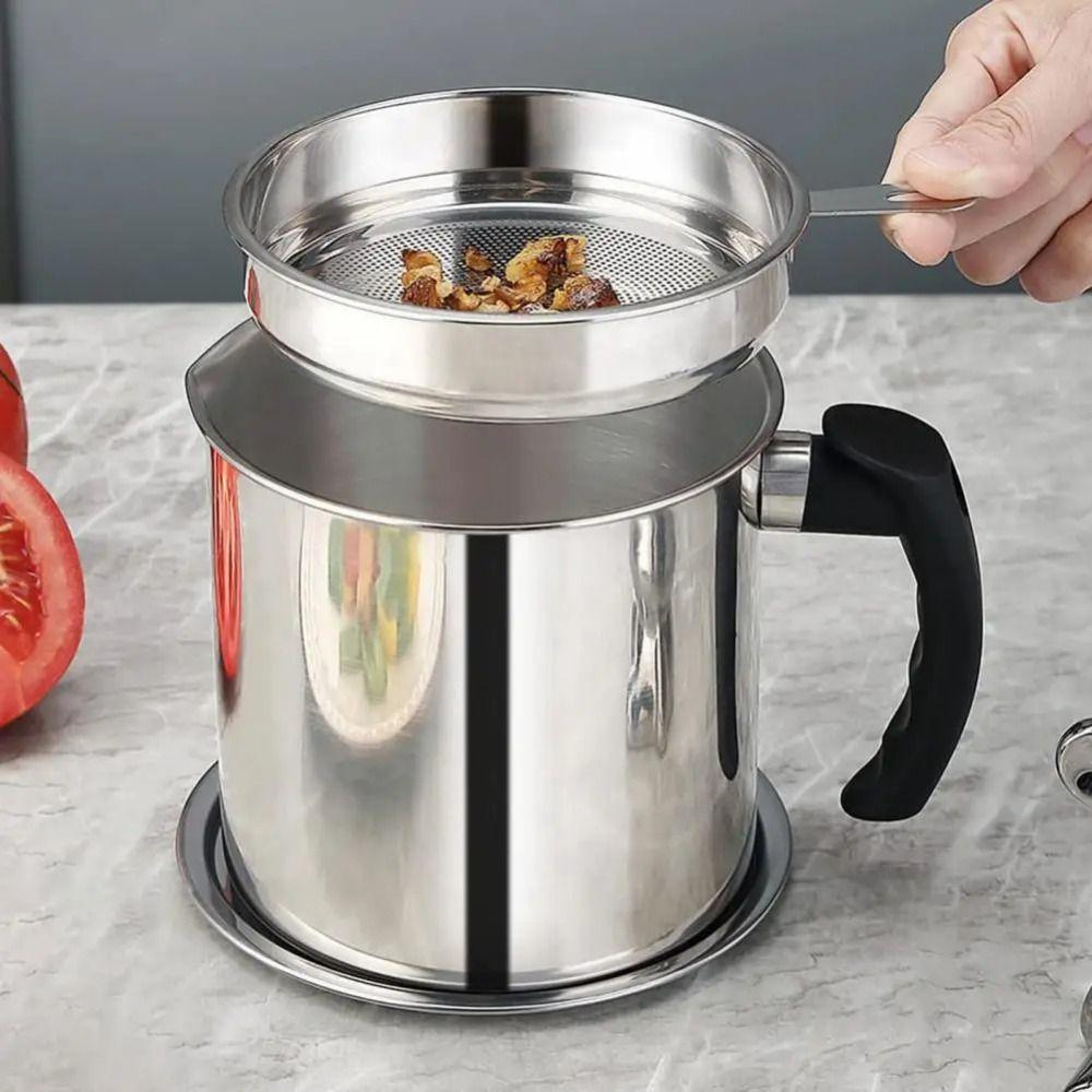 BPA-Free Stainless Steel Oil Can Anti-Leakage Stainless Steel Strainer Kitchen Use