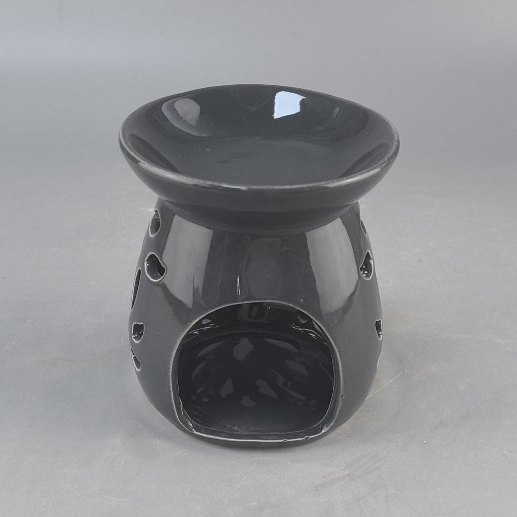 Ceramic Pure Black With Flower Holes Aromatherapy Stove Essential Oil Essential Oil Heating Stove