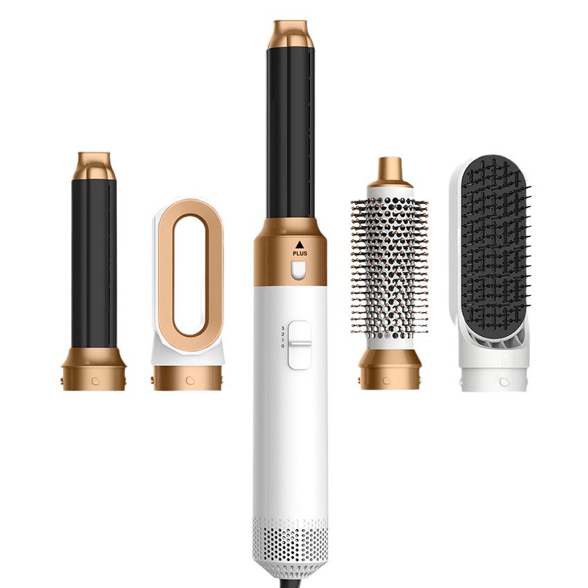 5-in-1 Multifunctional Hot Air Comb: Auto Curling Iron & Straightener Hair Dryer