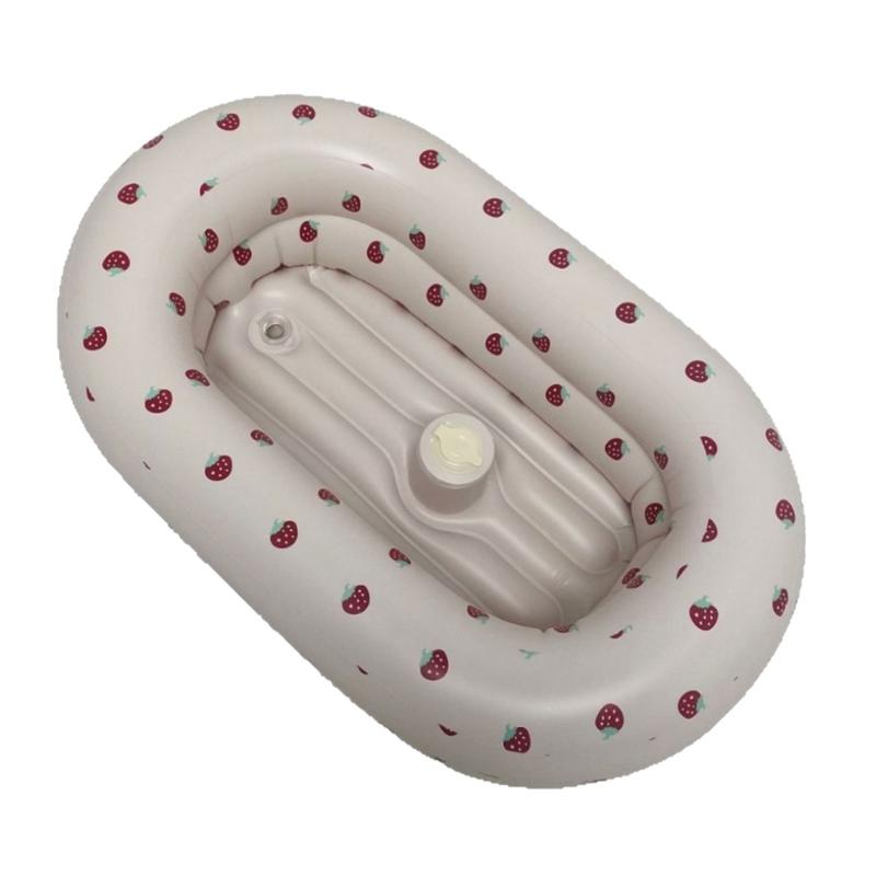 

Портативная надувная ванночка для младенцев с быстрым надуванием и сдуванием, безопасная, удобная, с нескользящей основой, складная для ежедневного использования