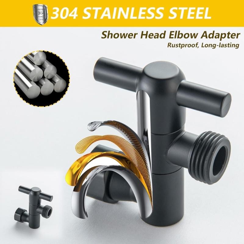Metal Shower Head Extension Arm with 360 Rotational Function 1/2 Standard Thread Small Wall Mounts Bathroom Hardware