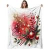 1pc Soft Warm Flannel Blanket Suitable for Sofa Bed - Cozy Watercolor Print Bedspread, 280gsm All-Season Bed Cover, Christmas Gift & Contemporary Beds