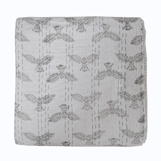 

Индийские птицы Prnted Хлопок Kantha Одеяло Покрывало Одеяло Throw Hand Block Print Kantha Gudari Один размер