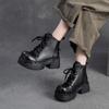 Fashion GKTINOO 2025 Winter New Retro Height Increase Thick Soled Ankle Boots Versatile and Comfortable Genuine Leather Women's Shoes