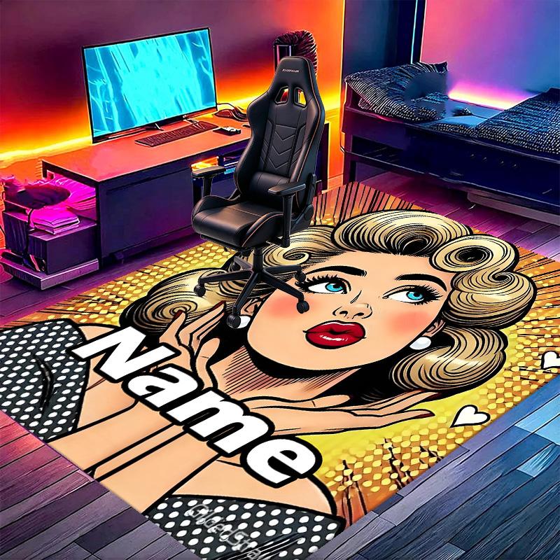 Custom Name Personalized Marilyn Monroe Print Carpet, Versatile Home Decor Rug, for Playroom, Apartment, Balcony, Entryway, Hallway Gift
