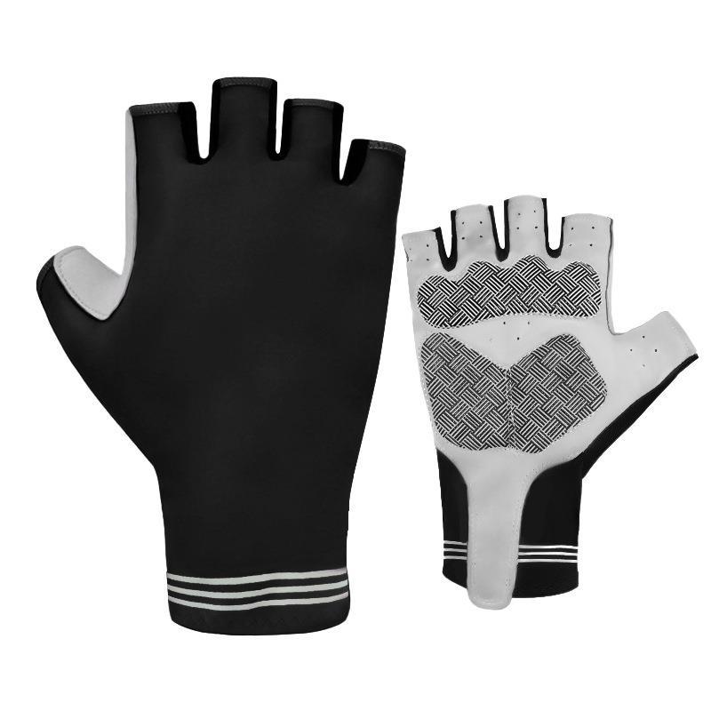 

A Pair of Cycling Gloves Summer Breathable Sports Anti-skid Sunscreen Breathable Cycling Outdoor Half Finger Bicycle Gloves XL чорний
