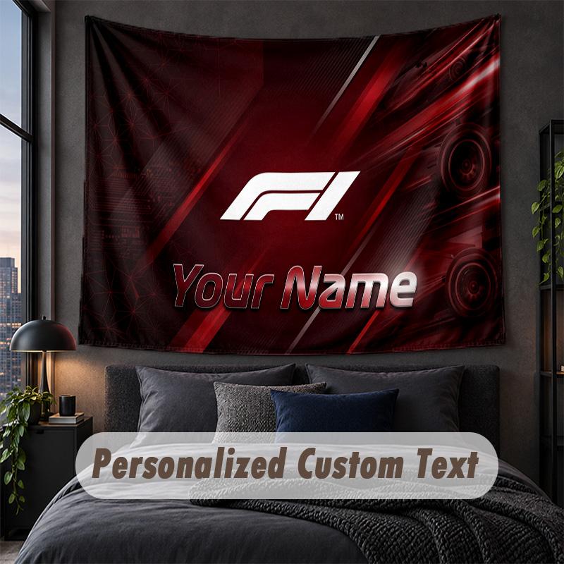 Custom Name Text Tapestry,F1 Decorative Wall Hanging, Background Tapestry For Home Bedroom