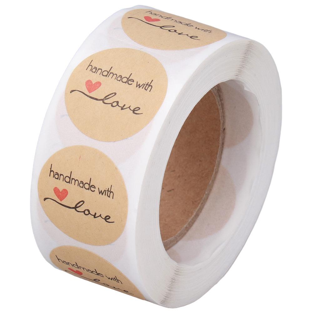 Round Shape Round Label Stickers Kraft Material Seal Labels Kraft Paper Stickers  Envelope Sealing