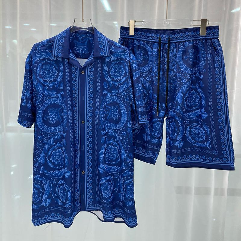 Fashion Hawaiian Suit Print Men Shirt 2Pcs Set luxury 3D Print Holiday Set Short Sleeve Casual Shirt Beach Two Piece Man Sets