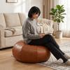 Round Pumpkin Pouf Cover Large Capacity Seat Cushion Cover Accent Stool Footstool Cover  Lounge