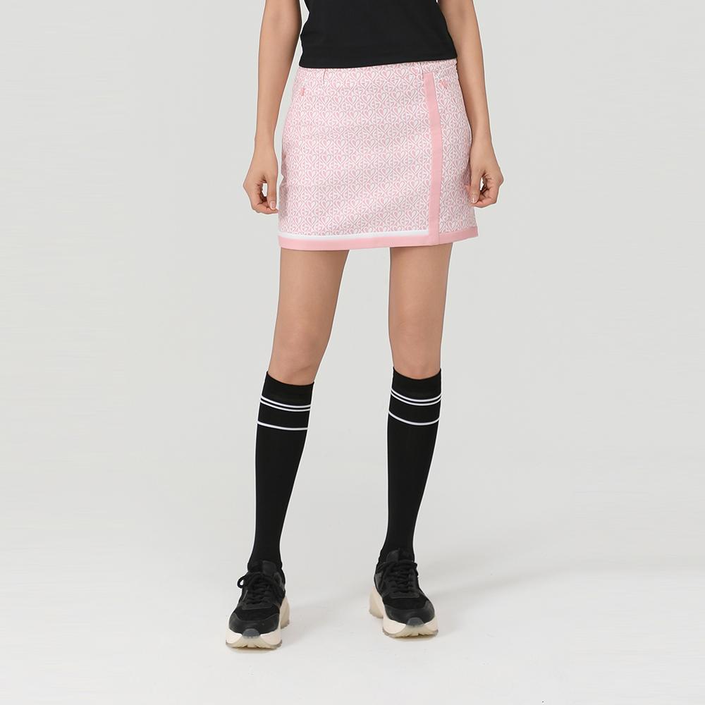 ELLE GOLF Women'S All-Over Logo Full Pattern Skirt_6G61807