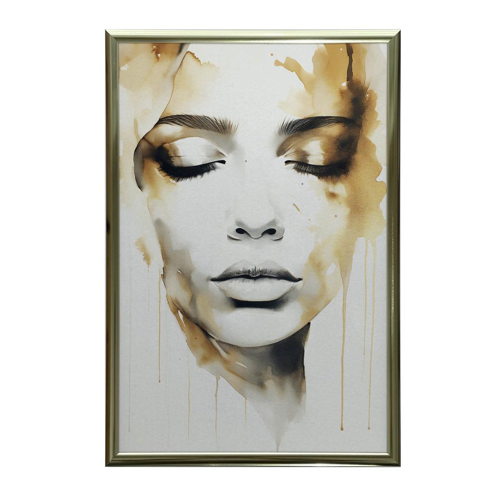 Mysterious Beauty Mysterious Beauty, 50X70 Cm, Gold Aluminum Frame, 230 Gsm Matte Paper