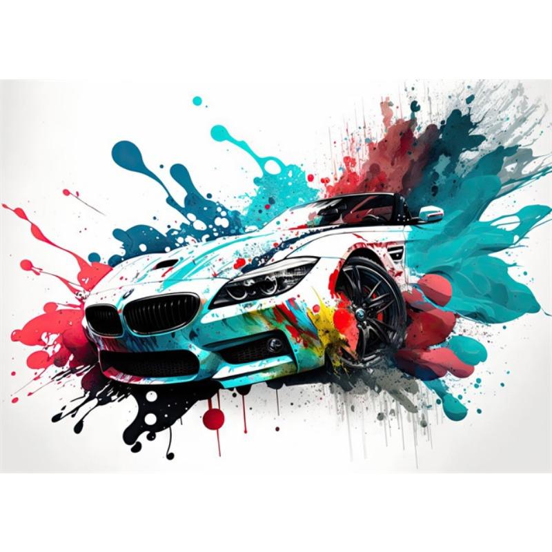Abstract Colorful Art Vehicles Canvas Painting Cool Car Graffiti Posters and Prints Wall Art Pictures for Living Room Home Decor