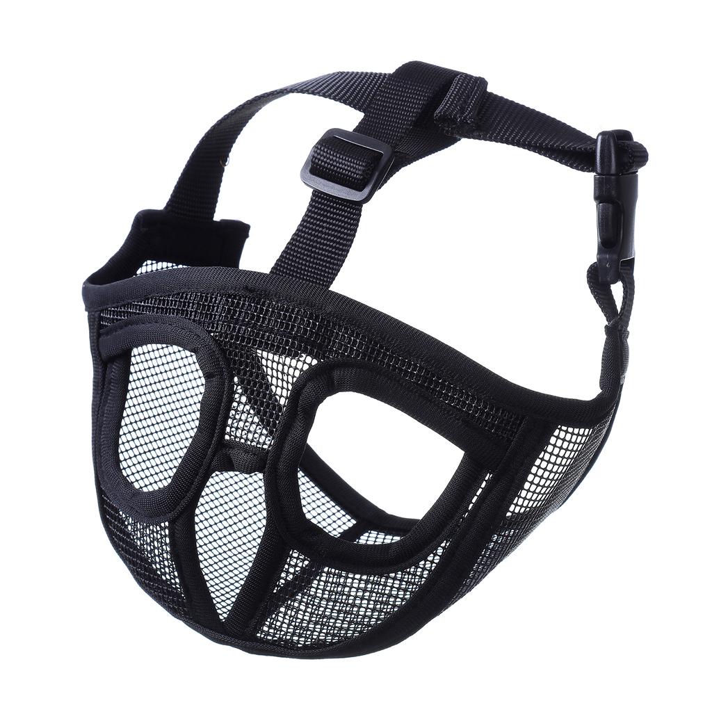Short Snout Dog Muzzle Bulldog Muzzle Adjustable Breathable Mesh for Training Biting Barking