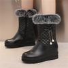 Fashion Fashion Women Snow Boots 2025 New Faux Fur Winter Boots Height Lncreasing Platform Thick Plush Warm Zip Winter Shoes White Pink