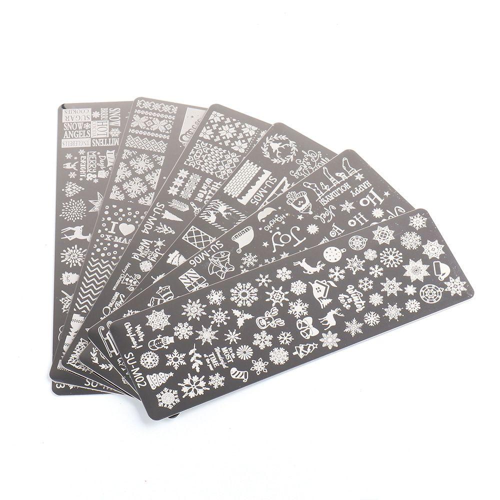 Snowflake Winter Nail Stamping Plate Image Paint Polish Stencil Nail Art  Template Stainless Steel