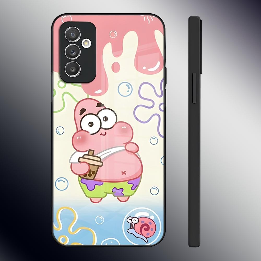 Spongebob Patrick Star Glass Phone Case For Samsung S24 Ultra S23 S22 S21 Plus S20 Fe A54 A34 A53 A16