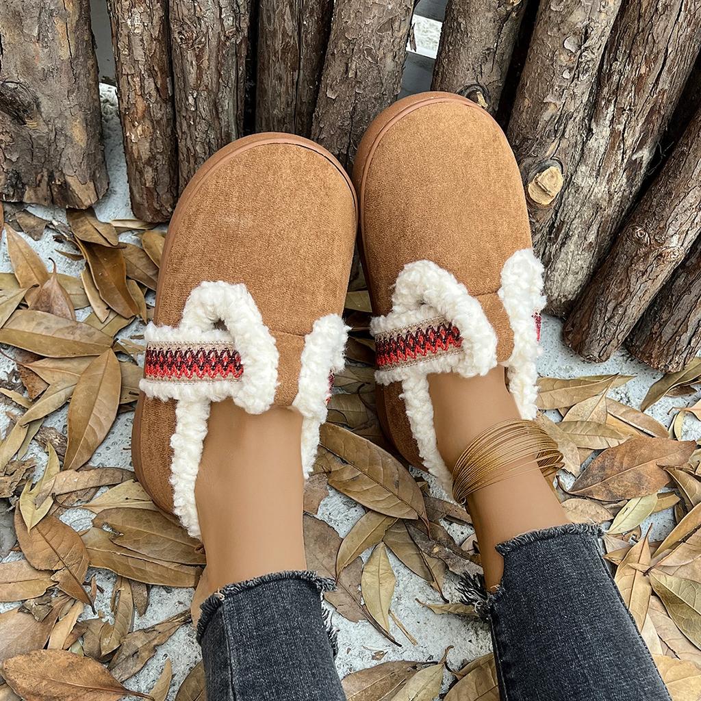 Soft Soled Snow Boots for Women 2024 Autumn and Winter New Cashmere Warm Lightweight All Casual Woolen Cotton Shoes