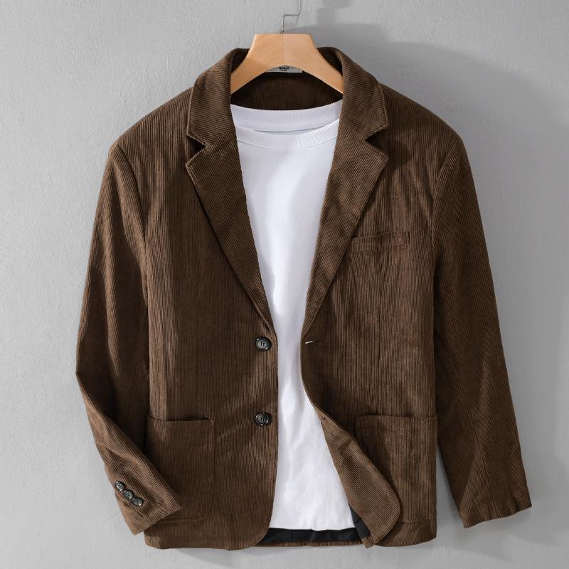 Men's Slim-Fit Corduroy Jacket, Versatile Autumn Business Casual W806