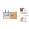 Coach Field 22 Logo Badge Quilted Snap Fabric And Leather Tote Bag Women Tote Bags Khaki Blue CH740-B4VPK