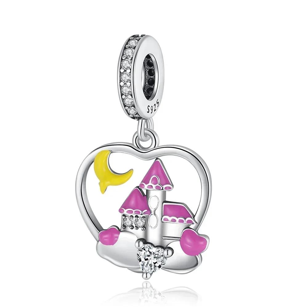 Landmark Building Charms 925 Silver Eiffel Tower Statue of Liberty Beads Keychain Metal Bracelet DIY Fine Jewelry Gift