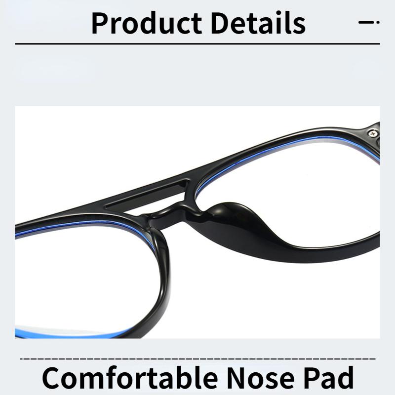 Modische Lesebrille mit Doppelsteg für Damen und Herren, großes Gestell, Blaulichtfilter, Computerbrille +100 bis +400