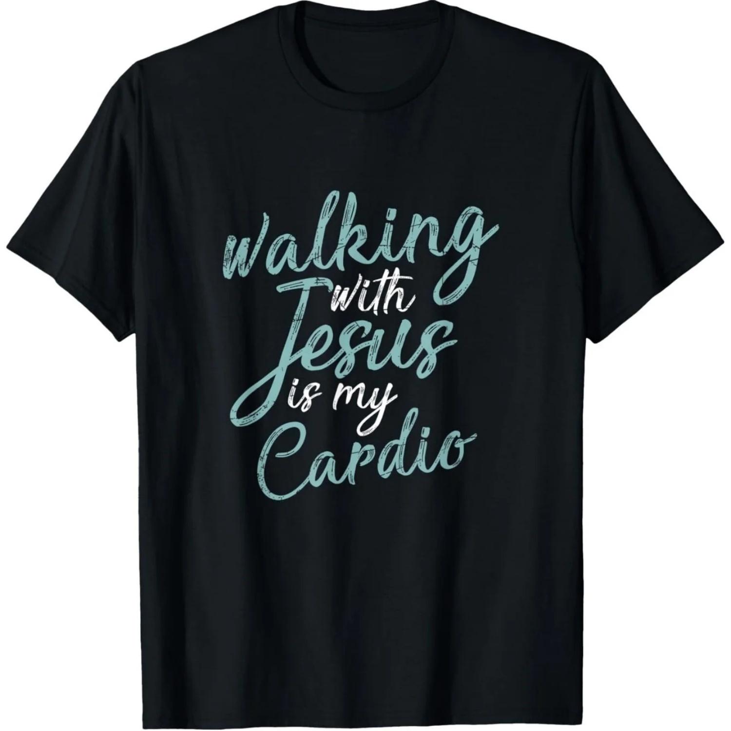_Walking with Jesus is my cardio workout S чёрный