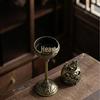 Elegant Vertical Palace Lantern Alloy Incense Burner – High-Footed Indoor Ornament for Home Use