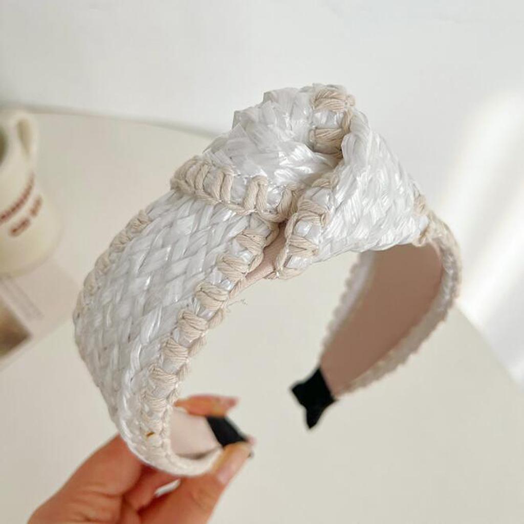 PROLY New Fashion Hairband For Women Straw Braided Patchwork Headband Cool Turban Summer For Adult Hair Accessories